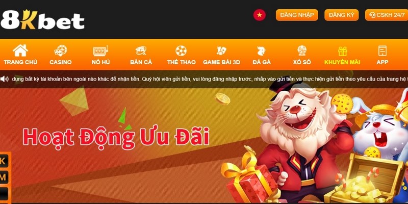 Truy cập trang chủ 8KBET qua đường dẫn chính chủ